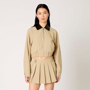 NIA FENNEL Pleated Mini Skirt/Skort in Kahki